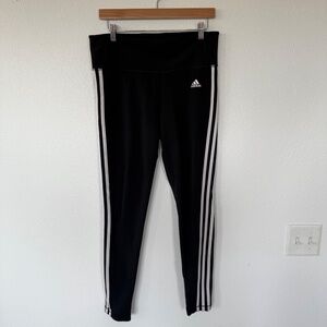 Adidas Women’s Pull On Classic Black+White Leggings Athletic Joggers size Large